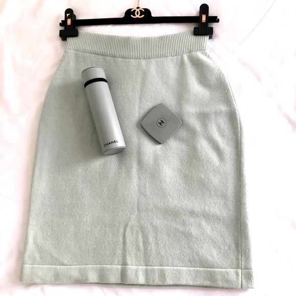 CHANEL Dresses & Skirts - 💚Vintage Chanel sage green cashmere skirt🍀